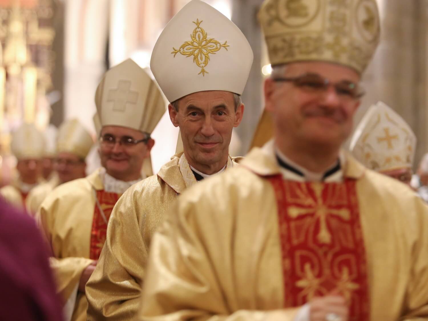 Biskupi podczas Mszy towarzyszącej obradom episkopatu w Łodzi 5 października 2020